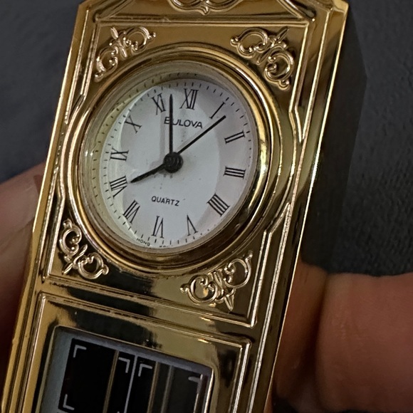 Bulova Gold Mini Grandfather Clock - Picture 2 of 11